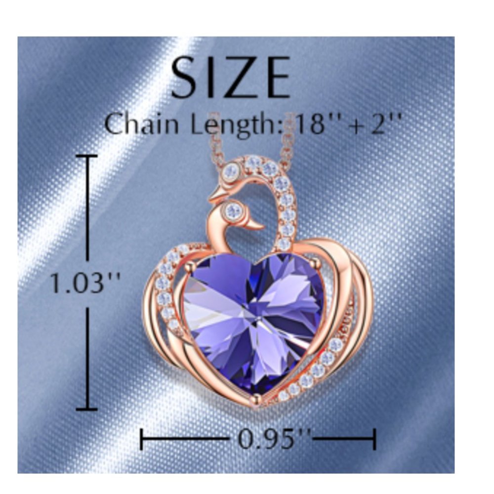 New Purple Swan Pendant Necklace - Picture 5 of 8